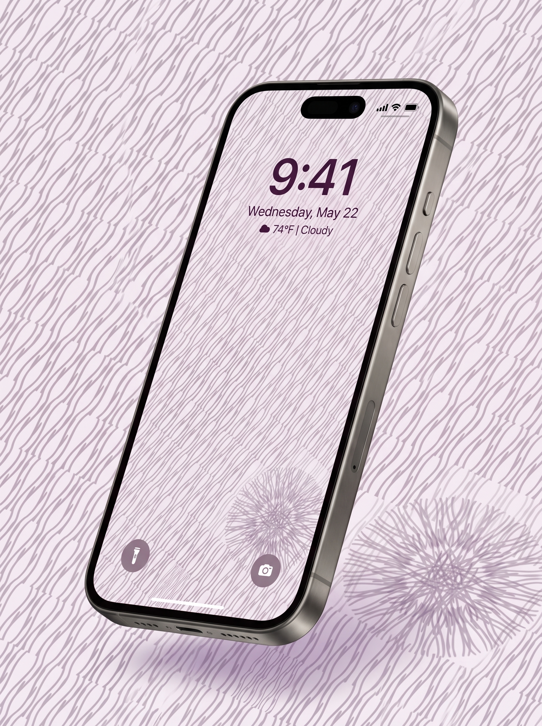 Minimalist 3D perspective iPhone lock screen and home wallpaper showing Tortoiseshell pattern